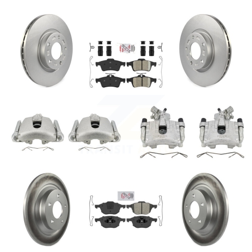 Front Rear Disc Brake Caliper Coated Rotors And Ameribrakes Pads Kit For Mazda 5 KCG-101914N