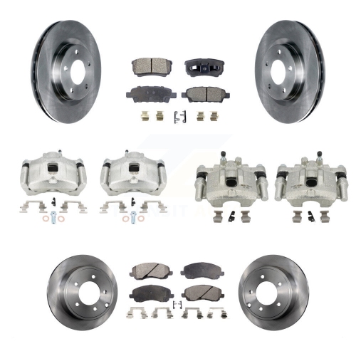 TRANSIT AUTO  Front Rear Brake Caliper Rotor Semi-Metallic Pad Kit (10PC) for Jeep Patriot Compass 200 Kc8-100999P