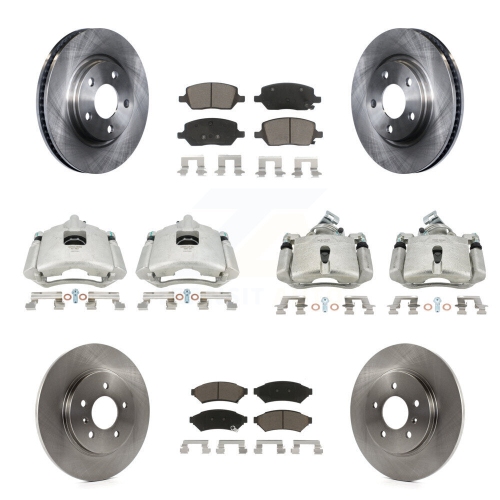 CMX  Front Rear Brake Caliper Rotor Ceramic Pad Kit (10PC) for 2005 Pontiac Montana Chevrolet Kc8-101208C