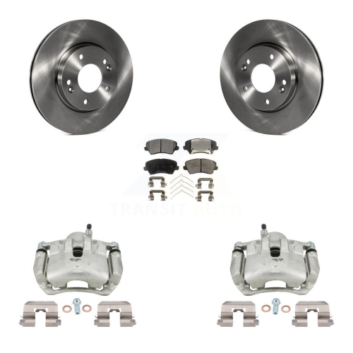 TRANSIT AUTO  Front Brake Caliper Rotors Semi-Metallic Pad Kit for Kia Forte Hyundai Elantra Gt Forte5 Kc8-100333P