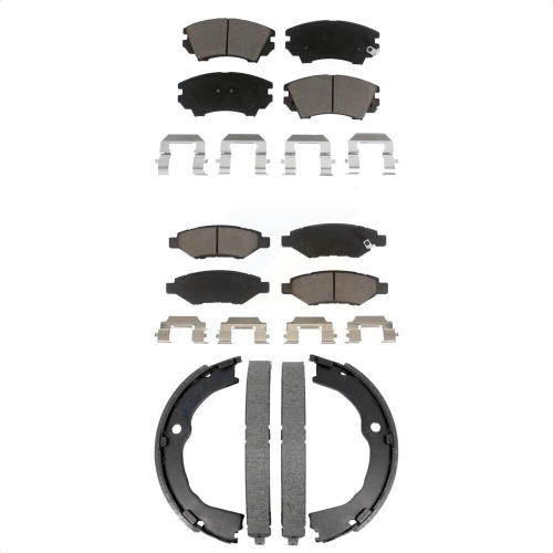TRANSIT AUTO  Front Rear Ceramic Brake Pads And Parking Shoes Kit for 2010-2015 Chevrolet Camaro Lt Ls Kcn-100813