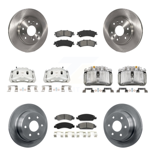 TRANSIT AUTO  Front Rear Disc Brake Caliper Rotors And Semi-Metallic Pads Kit (10PC) for Kc8-101219S