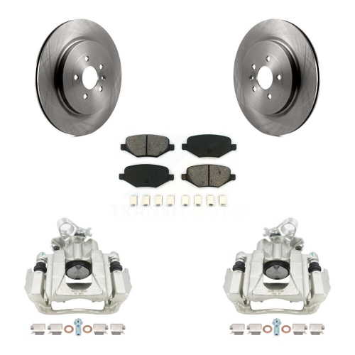 TRANSIT AUTO  Rear Disc Brake Caliper Rotors And Semi-Metallic Pads Kit for Ford Flex Lincoln Mks Kc8-100450S