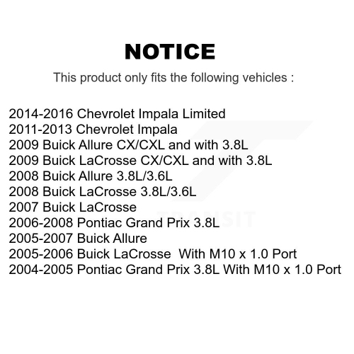 Jeu de plaquettes semi-métalliques pour frein arrière Impala LaCrosse Grand KC8-100373P de Chevrolet