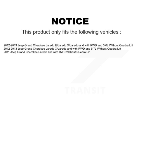 Front Left Shock Assembly And TOR Link Kit For Jeep Grand Cherokee Without Quadra Lift KSS-105410