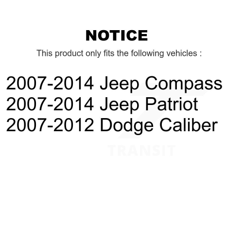 Front Lower Forward Suspension Arm Bushing Pair For Jeep Patriot Compass Dodge Caliber KTR-102265