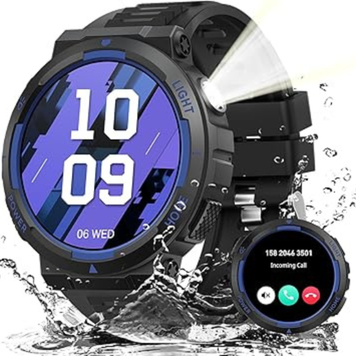 Military Smart Watches for Men(Answer/Make Calls) with LED Flashlight 3ATM Waterproof Smartwatch with 100+ Sports Modes 1.53" Tactical Fitness Tracke