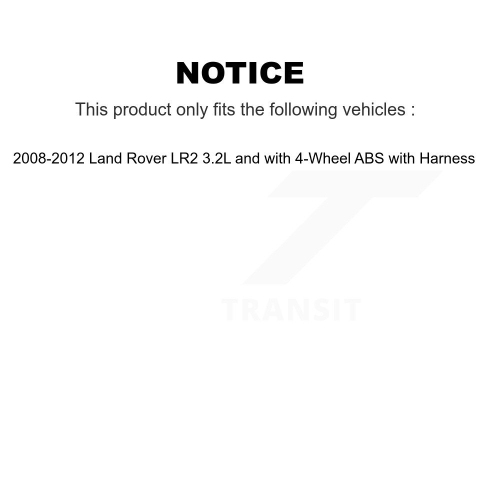 Rear ABS Wheel Speed Sensor SEN-2ABS0872 For 08-12 Land Rover LR2 3.2L with 4-Wheel Harness