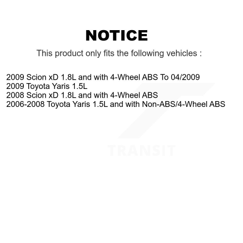 Rear Right ABS Wheel Speed Sensor Wiring Harness SEN-2ABS4899 For Toyota Yaris Scion xD