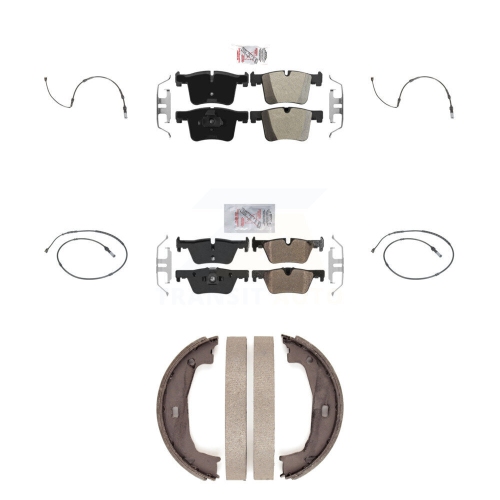 AMERIBRAKES  Front Rear Ceramic Disc Brake Pad And Wear Sensor Kit (7PC) for Bmw 320I Xdrive 328D 2.0L Knw-100513