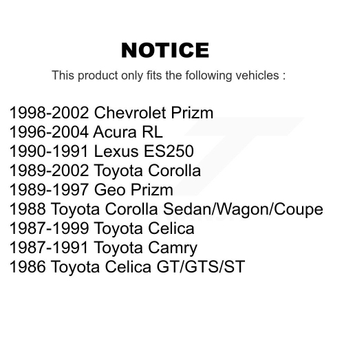 Rear Suspension Sway Bar Link Pair For Toyota Corolla Celica Acura RL Camry Prizm Geo KTR-101054