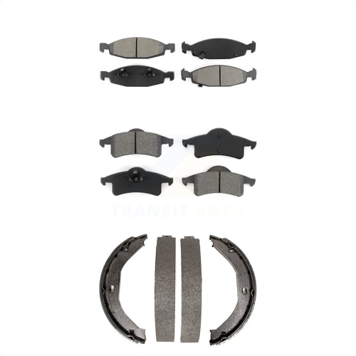 Ensemble plaquettes de frein et patins de stationnement avant semi-métalliques arrière pour Jeep Grand Cherokee KSN-100705
