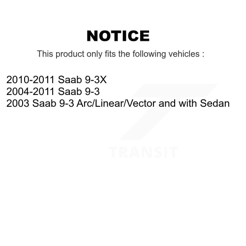 Paire de bras de barre stabilisatrice de suspension avant pour Saab 9-3 9-3X KTR-100769