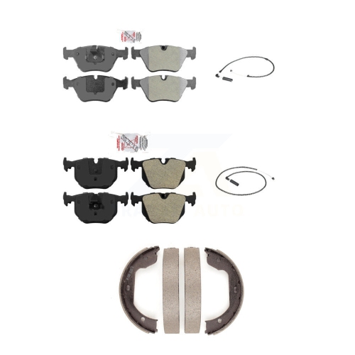 Image 1 of 8.. Front Rear Ceramic Disc Brake Pads And Wear Sensors Kit For 2004-2010 BMW X3 KNW-100432