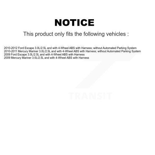 Rear Left ABS Wheel Speed Sensor SEN-2ABS2574 For Ford Escape Mercury Mariner