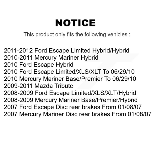 Plaquettes de frein semi-métalliques à l'avant et segment de tambour pour Ford Escape Mazda Tribute Mercury KSN-100010