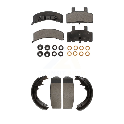 Image 1 de 10.. Plaquettes de frein avant arrière en céramique et segment de tambour pour Chevrolet GMC K1500 C1500 K2500 C2500 KTN-100056