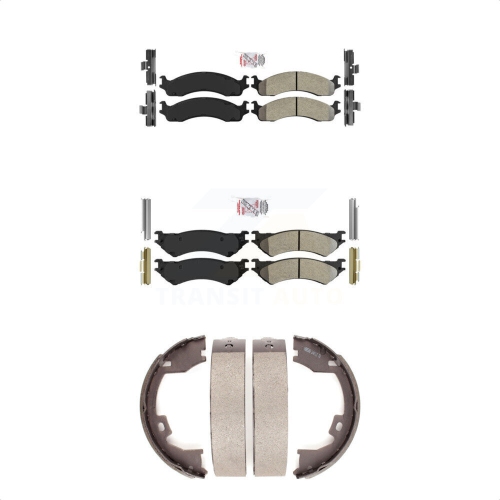Front Rear Semi-Metallic Disc Brake Pads Kit For Ford E-350 Super Duty E-250 Club Wagon KNN-100867