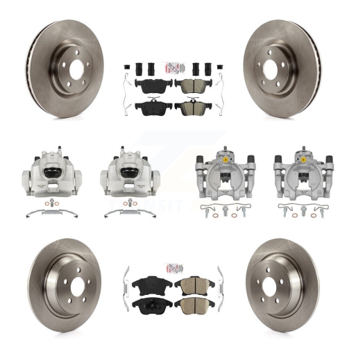 TRANSIT AUTO  Front Rear Disc Brake Caliper Rotors And Ameribrakes Pads Kit (10PC) for Kc8-102779N