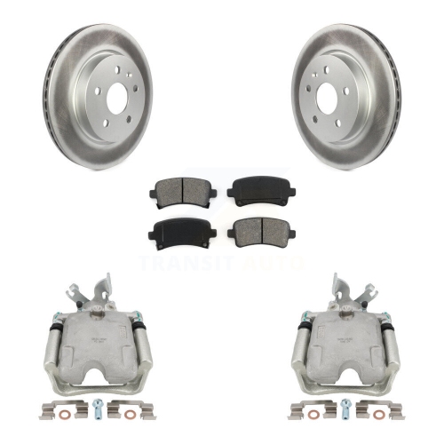 TRANSIT AUTO  Rear Disc Brake Caliper Coated Rotor And Semi-Metallic Pad Kit for Buick Lacrosse Allure Kcg-100098S