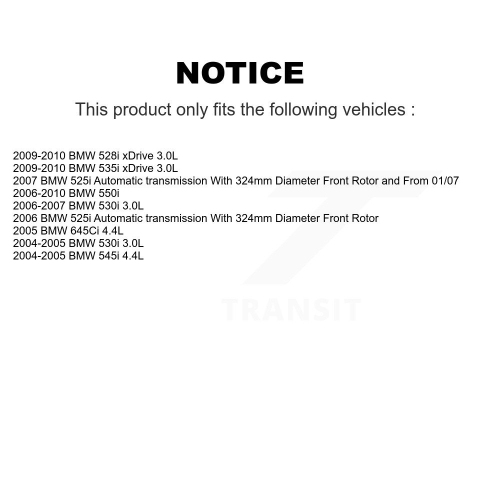 Front Ceramic Disc Brake Pad Wear Sensor Kit For BMW 530i 528i xDrive 525i 535i 550i 545i KCW-100555