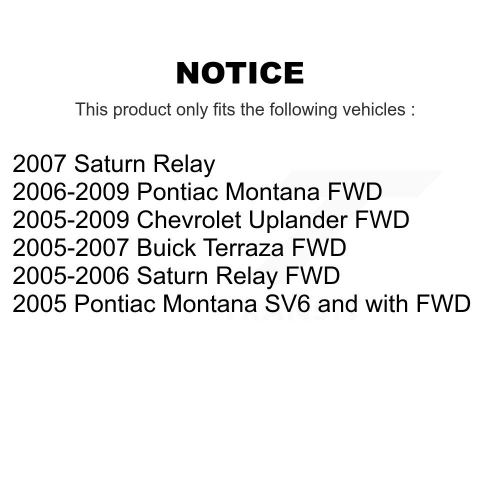 Front Strut & TQ Link Kit For Pontiac Montana Chevrolet Uplander Buick Terraza Saturn KSS-106321