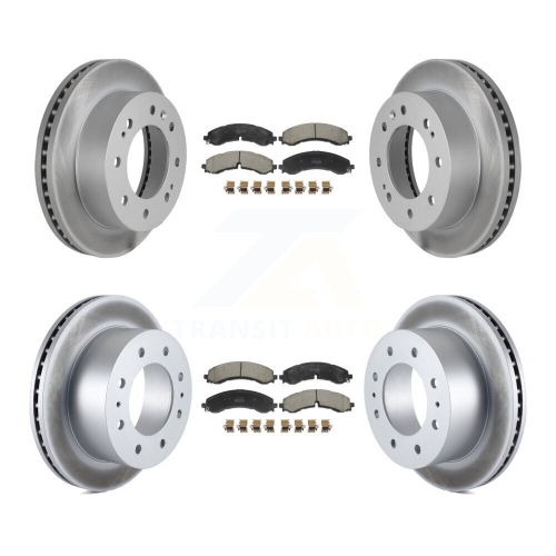 TRANSIT AUTO  Front Rear Coated Brake Rotor Semi-Metallic Pad Kit for Gmc Chevrolet Sierra 2500 HD 3500 Kgf-102973
