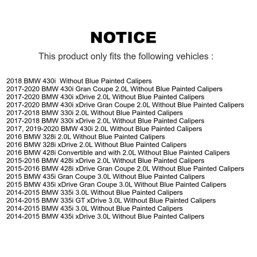 Kit capteur d'usure des plaquettes de frein avant arrière en céramique pour Gran Coupé GT KTW-100804 BMW 328i xDrive 428i