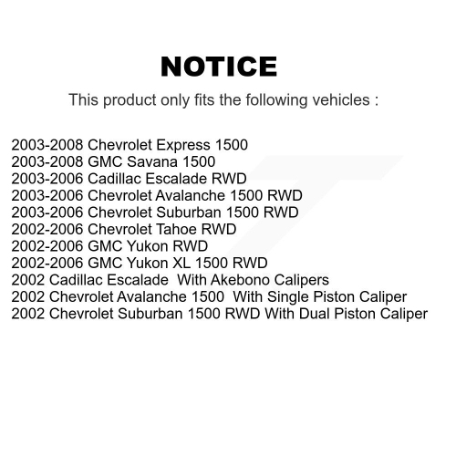Front Rear Ceramic Disc Brake Pads Kit For Chevrolet Avalanche 1500 GMC Yukon Express XL KNN-100383