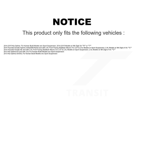 Front Complete Shock Assembly And TOR Link Kit For Hyundai Sonata Kia Optima KSS-100775