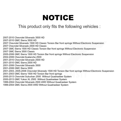 Front Shock Absorber Link Kit For GMC Chevrolet Sierra 2500 HD Silverado 3500 Classic XL KSS-100053