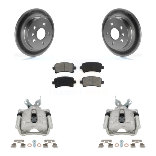 TRANSIT AUTO  Rear Brake Caliper Coat Rotor & Semi-Metallic Pad Kit for Buick Regal Lacrosse Chevrolet Kcg-100101S