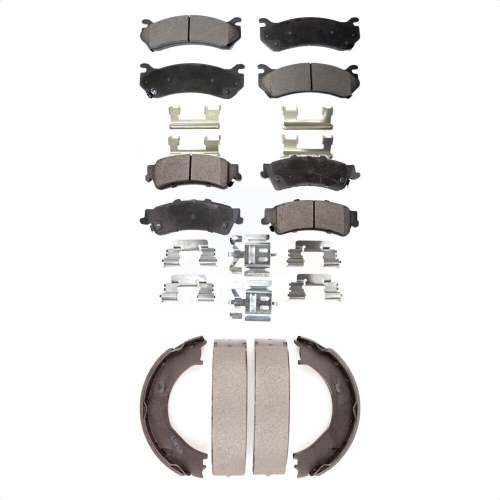 TRANSIT AUTO  Front Rear Semi-Metallic Brake Pads And Parking Shoe Kit for Chevrolet Silverado 1500 Gmc Kfn-100668