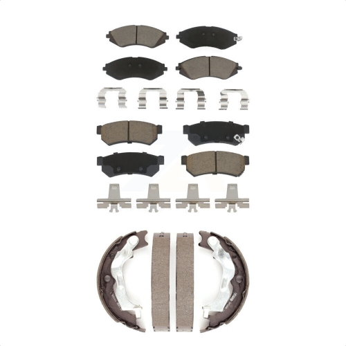TRANSIT AUTO  Front Rear Ceramic Brake Pads And Parking Shoes Kit for 2014-2015 Chevrolet Spark Ev Kcn-100120