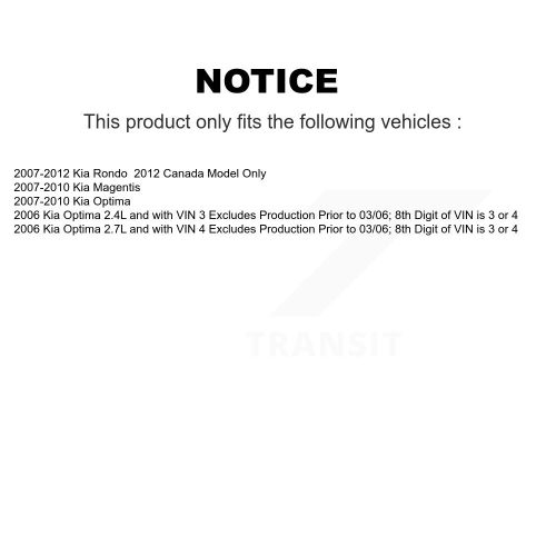 Front Complete Shock Assembly And TQ Link Kit For Kia Rondo Optima Magentis KSS-100924