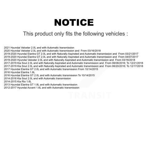 SEN-2VSS0306 de capteur de vitesse pour Hyundai Accent Kia Soul Elantra GT Rio Veloster