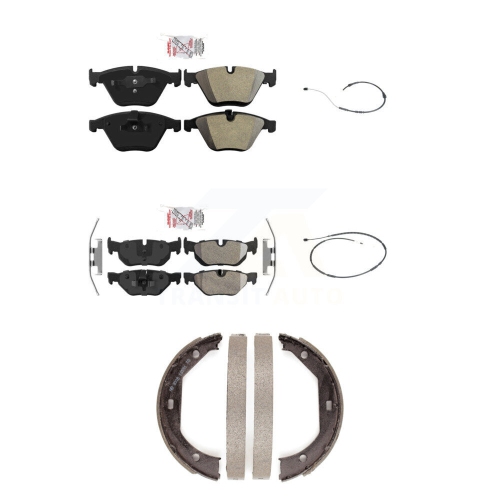 AMERIBRAKES  Front Rear Ceramic Disc Brake Pads And Wear Sensors Kit (5PC) for Bmw X1 Knw-100401