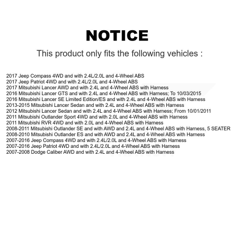 Rear Right ABS Wheel Speed Sensor SEN-2ABS2288 For Jeep Mitsubishi Patriot Compass Lancer Outlander