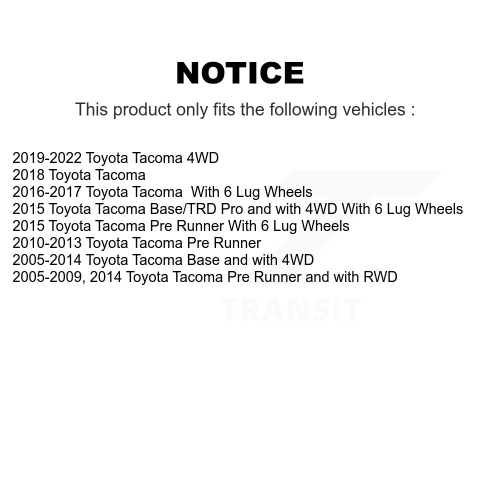 Front Right Strut And TOR Link Kit For Toyota Tacoma KSS-106360