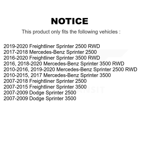 Paire de joints à rotule inférieurs avant pour Mercedes-Benz Sprinter 2500 3500 Dodge 4500 3500XD KTR-101145