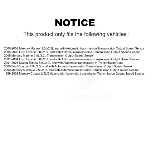 SEN-2VSS0102 de capteur de vitesse du véhicule pour Ford Escape Mazda Tribute Mercury Cougar Mariner Contour