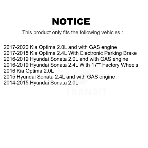 Front Disc Brake Caliper SLC-19B7170 For Hyundai Sonata Kia Optima