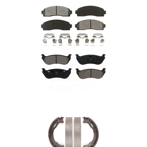 Ensemble de plaquettes de frein et patins de stationnement semi-métalliques à l'arrière pour Ford Explorer Mercury KSN-100557