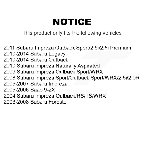Front Inner Tie Rod End Pair For Subaru Impreza Outback Legacy Forester Saab 9-2X KTR-104808