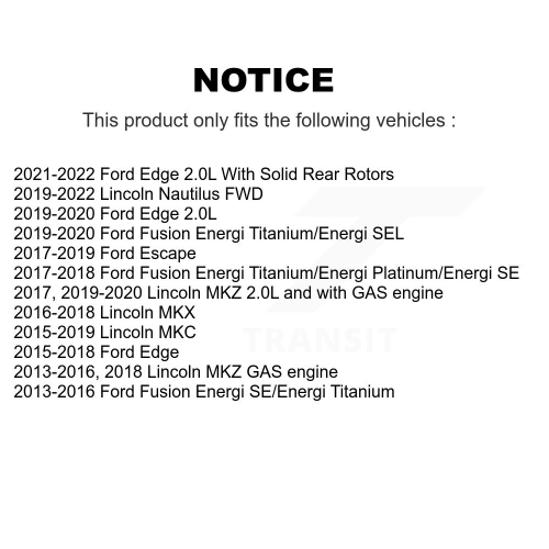 Étrier de frein arrière gauche SLC-18B5477A pour Ford Escape Edge Fusion Lincoln MKC MKX Nautilus MKZ