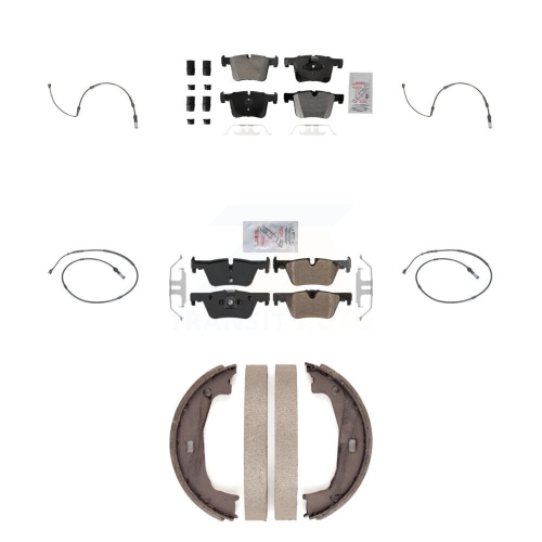 AMERIBRAKES  Front Rear Ceramic Disc Brake Pad And Wear Sensor Kit (7PC) for Bmw 320I Xdrive 328D 2.0L Knw-100512