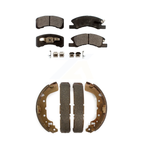 TRANSIT AUTO  Front Rear Ceramic Brake Pads And Drum Shoes Kit for 2014-2015 Mitsubishi Mirage Ktn-100228