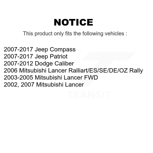 Front Lower Ball Joints Pair For Jeep Patriot Compass Dodge Caliber Mitsubishi KTR-101130