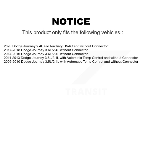 HVAC Blower Motor Resistor SEN-2BMR0364 For Dodge Journey