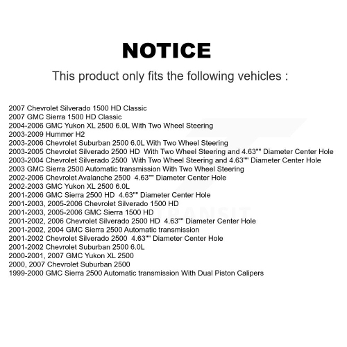 Front Rear Brake Caliper Coat Rotor Ceramic Pad Kit For GMC Chevrolet Sierra 2500 KCG-100936T